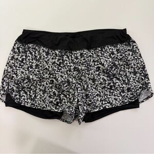 Danskin Womens Running Shorts L Black Gray Lined Athletic Workout